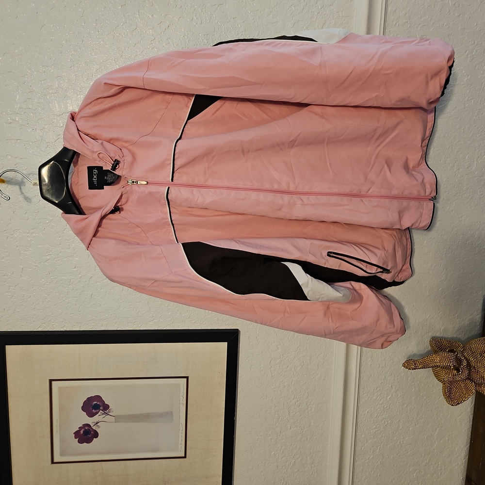 bcg athletic jacket - pink with brown accent
